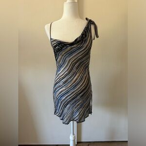 Y2K Rampage made in the USA Rayon Sheer off the shoulder mini dress